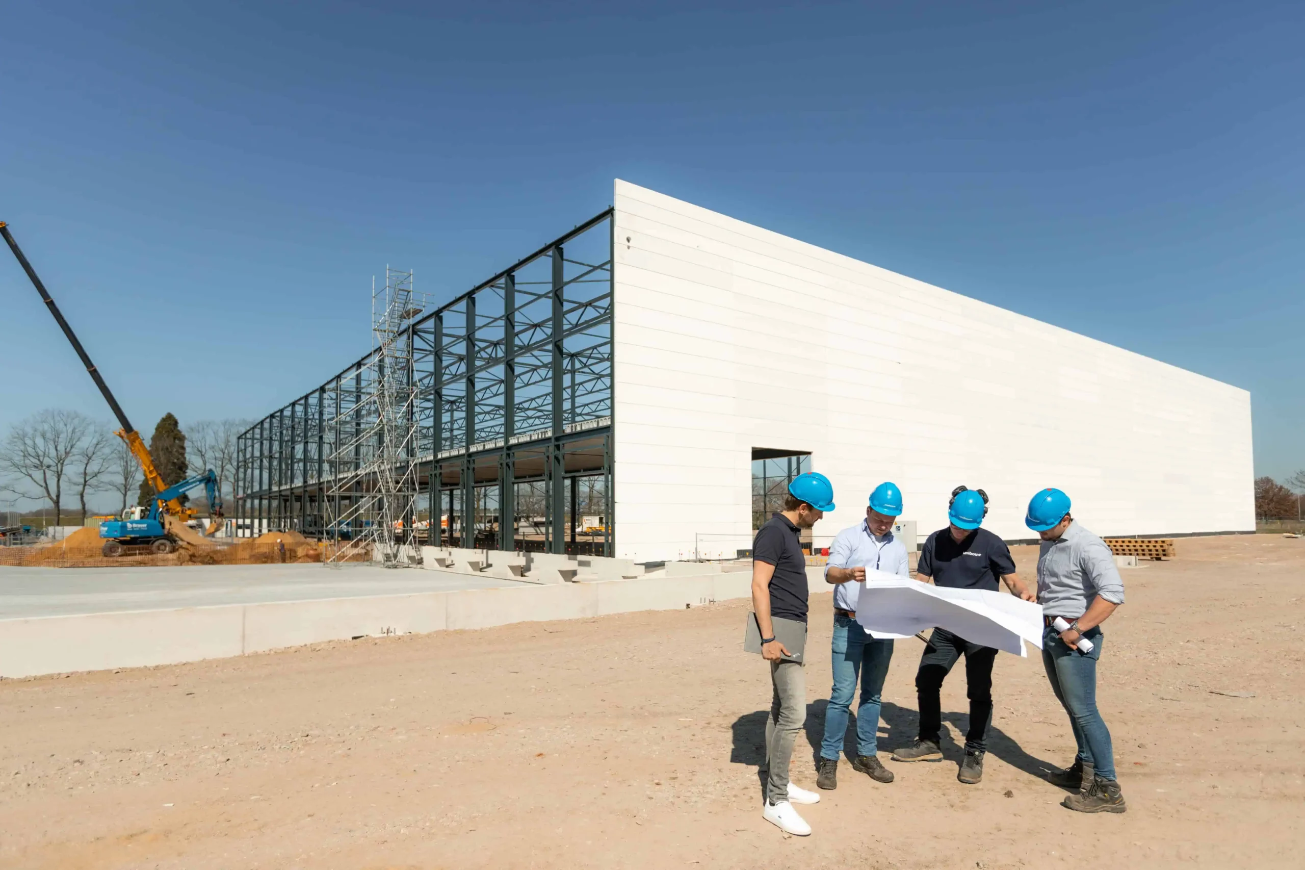 VDG Unibouw op de bouwplaats van een bedrijfspand of bedrijfshal